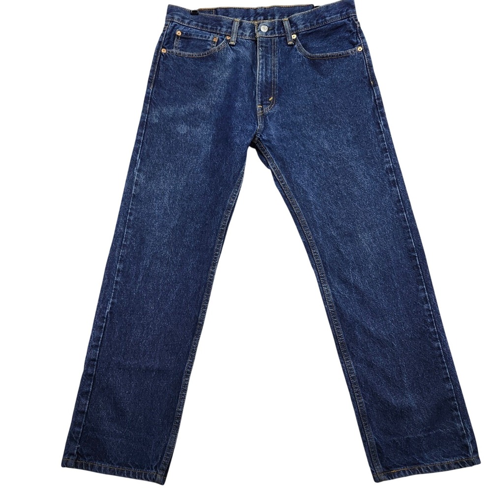 VTG Levi's 505 Regular Fit Men 34x30 Dark Wash Blue Straight Leg Jeans Excellent